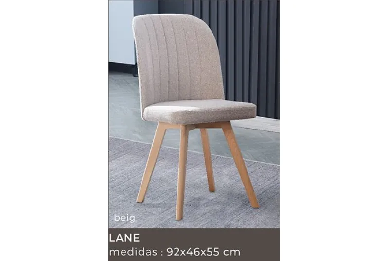 JUEGO DE 4 SILLAS T.TELA P/MADERA LANE BEIG JUEGO DE 4 SILLAS T.TELA P/MADERA LANE BEIG