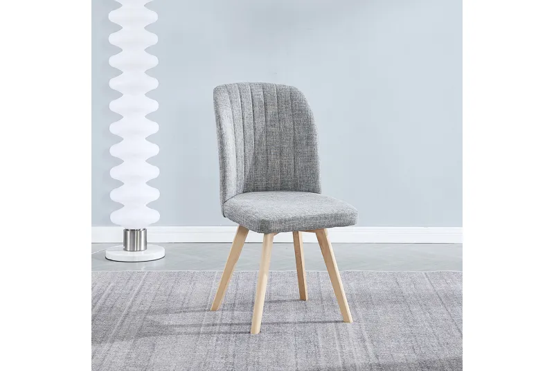 JUEGO DE 4 SILLAS T.TELA P/MADERA LANE GRIS