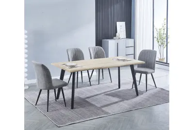 CONJUNTO MESA REGATTA + 4 SILLAS RORY GRIS