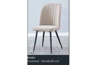 JUEGO DE 4 SILLAS T.TELA P/NEGRA RORY BEIG