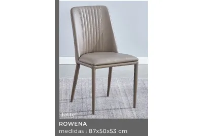 JUEGO DE 2 SILLAS TAP.PU P/METAL ROWENA LATTE LATTE