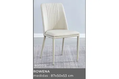 JUEGO DE 2 SILLAS TAP.PU P/METAL ROWENA TORTOR TORTORA