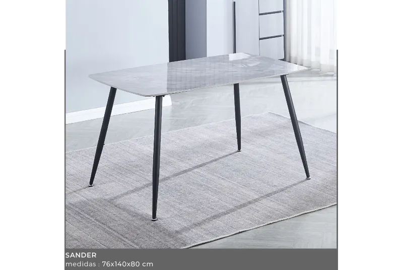 MESA COMEDOR FIJA T/CERAMICA 140 SANDER NEGRO MESA COMEDOR FIJA T/CERAMICA 140 SANDER NEGRO