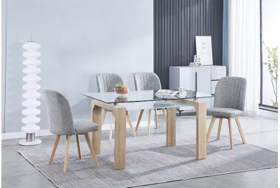 CONJUNTO MESA SENSEI CAMBRIA + 4 SILLAS LANE GRIS