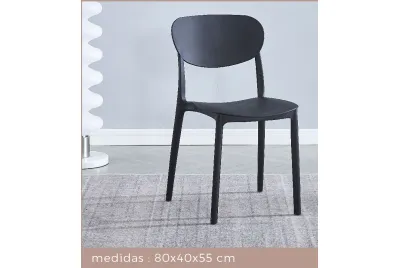JUEGO DE 5 SILLAS APILABLES VIDEL NEGRO