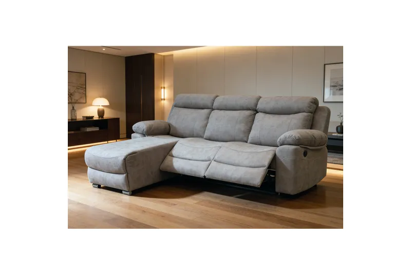 SHAISELONGUE IZDA. 2 RELAX ELECTRICOS TAP.NOLIA MENFIS CEMENTO