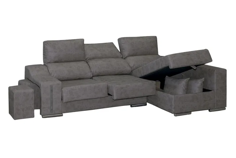 Sofá Chaise Longue con Arco Derecho en Antracita | Envío a Alicante y Toda España