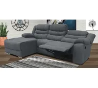 Sofá Relax Eléctrico Izquierdo Shaiselongue Tapizado Luxor Marengo