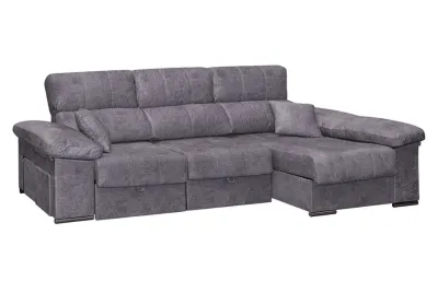 Cama Chaise Longue Izquierda Roma Tapizado en Antracita