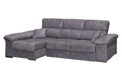 Cama Chaise Longue Derecha Roma Tapizado en Antracita