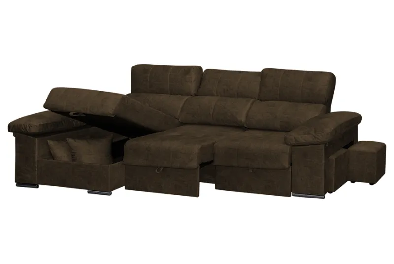 SHAISELONGUE CAMA IZDA. ROMA TAP. MAGNOL PLOMO