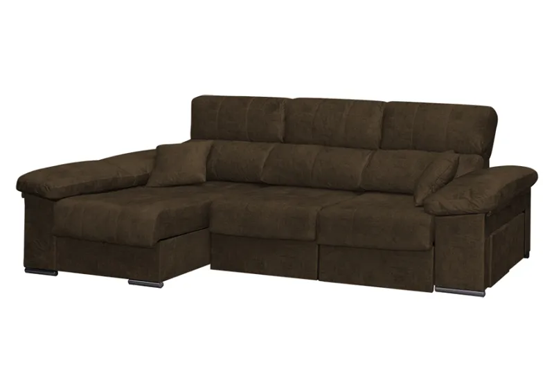 SHAISELONGUE CAMA IZDA. ROMA TAP. MAGNOL PLOMO