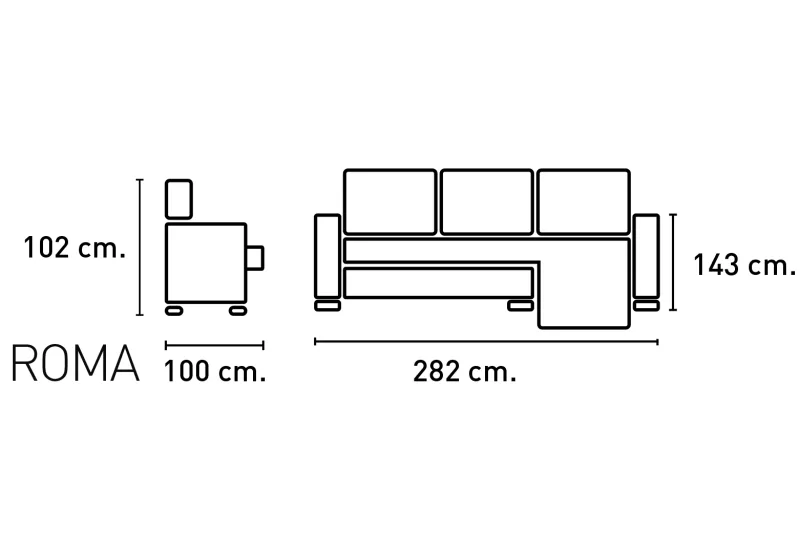 SHAISELONGUE CAMA IZDA. ROMA TAP. EDI CAMEL