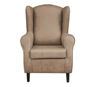 Butaca fija para madera Carpio tapizada en tela Magnolia Piedra