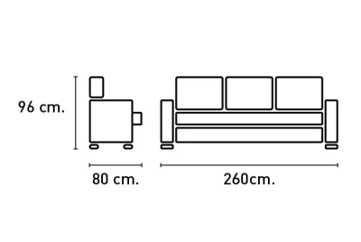 SOFA 3P. 3 ASIENTOS RECLINABLE EXTRAIBLE UVE TAP.CAIRO ANTRACITA