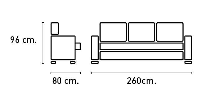 SOFA 3P. 3 ASIENTOS RECLINABLE EXTRAIBLE UVE TAP.MAGNOL PLOMO