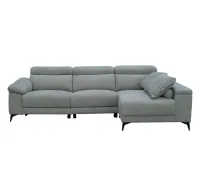 Sofá Chaise Longue Derecha con 2 Relax Eléctricos, Tapizado Londres Color Gris