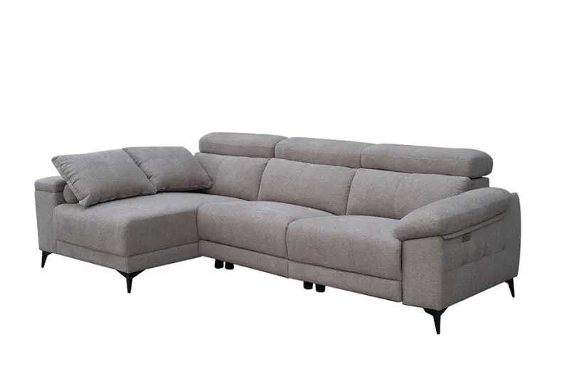 Sillón Relax Eléctrico Izquierdo Shaiselongue Londres en Color Rama Beige