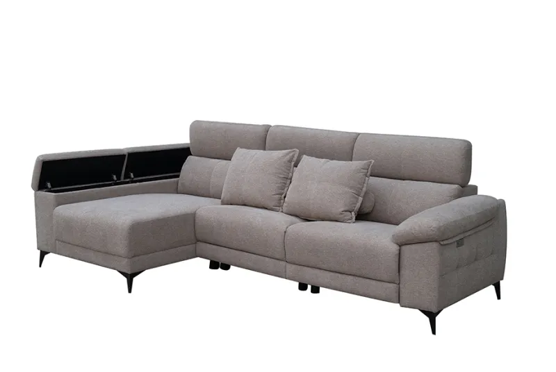 Sillón Relax Eléctrico Izquierdo Shaiselongue Londres en Color Rama Beige