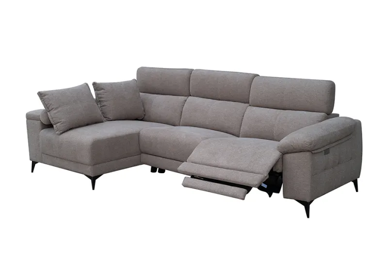 Sillón Relax Eléctrico Izquierdo Shaiselongue Londres en Color Rama Beige