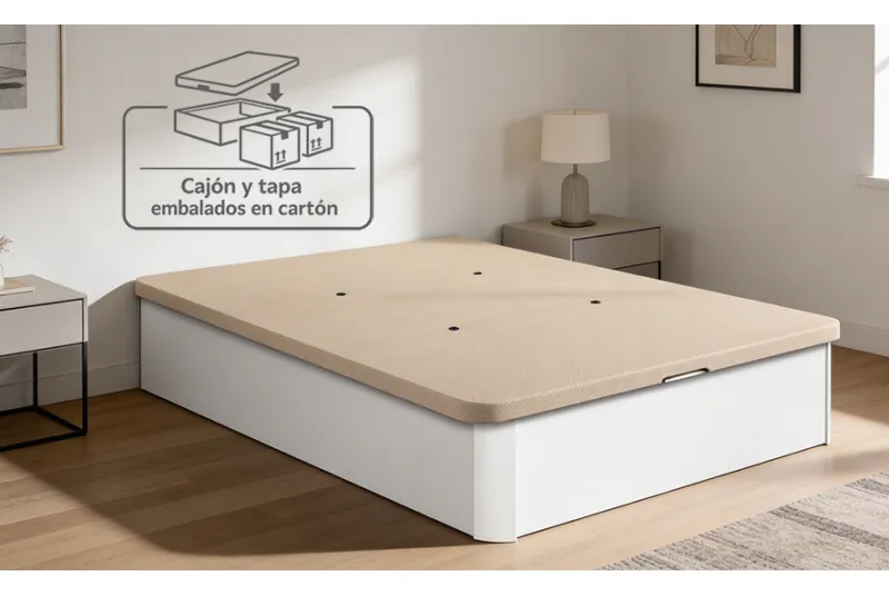 CANAPE 135X190 T/3D CAJA YECLA BLANCO