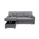 SHAISELONGUE CAMA C/ARCÓN DAX TAP.MALMO GRIS