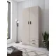 Armario Aura 2025 de 2 Puertas y 2 Cajones en Color Beige
