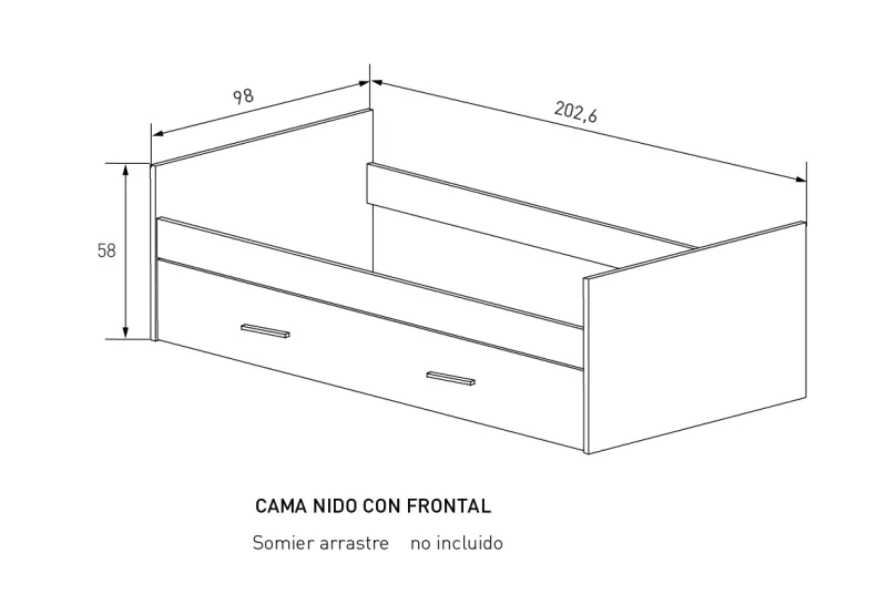 Cama nido Aura 2025 con frontal en color beige | Compra en Alicante