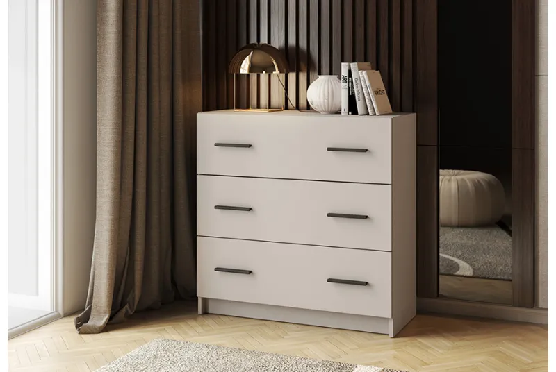 Cómoda de 3 Cajones Aura 2025 en Color Beige | Dormitorio y Organización