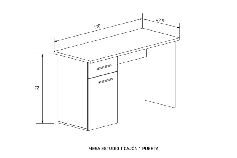 Mesa de estudio Aura 2025 beige con cajón y puerta | Escritorio moderno