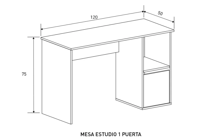 Mesa de estudio con puerta Aura 2025 | Color Mavella | Escritorio moderno