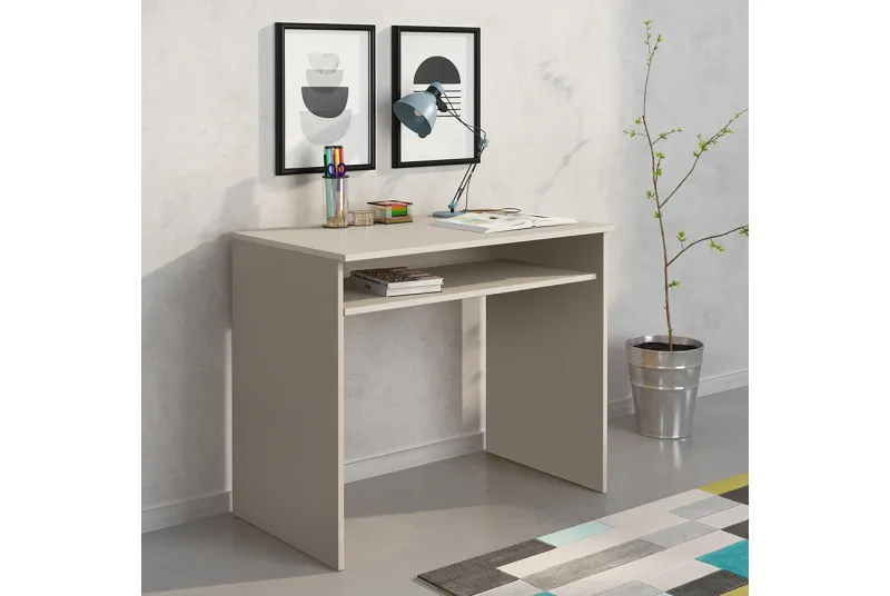 Mesa de estudio con estante Aura 2025 en color beige