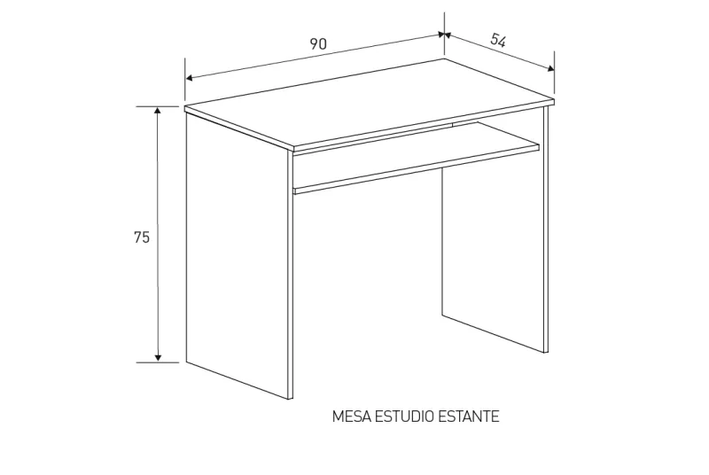 Mesa de estudio con estante Aura 2025 en color beige