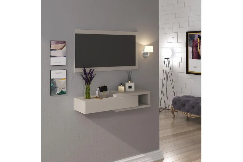 Recibidor Horizontal Modelo Aura 2025 en Color Beige | Consola de Entrada Moderna