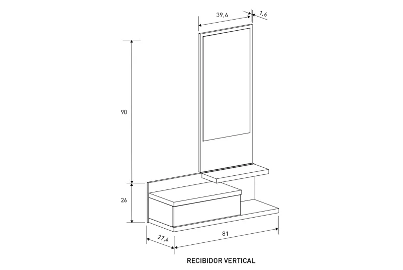 Recibidor Vertical Aura 2025 Mavella - Consola de Entrada Moderna