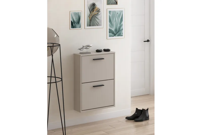 Zapatero Aura 2025 de 2 Puertas en Color Beige | Aparador Buffet