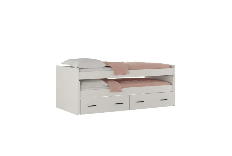 Cama Compacto con Cajonera Modelo Aura 2025 en Color Beige