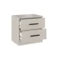 Mesita de Noche Aura 2025 con 2 Cajones en Color Beige