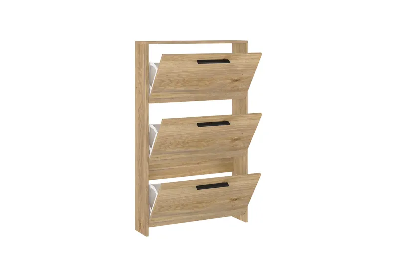 Zapatero de 3 puertas con patas Aura 2025 - Color Mavella | Composición para salón