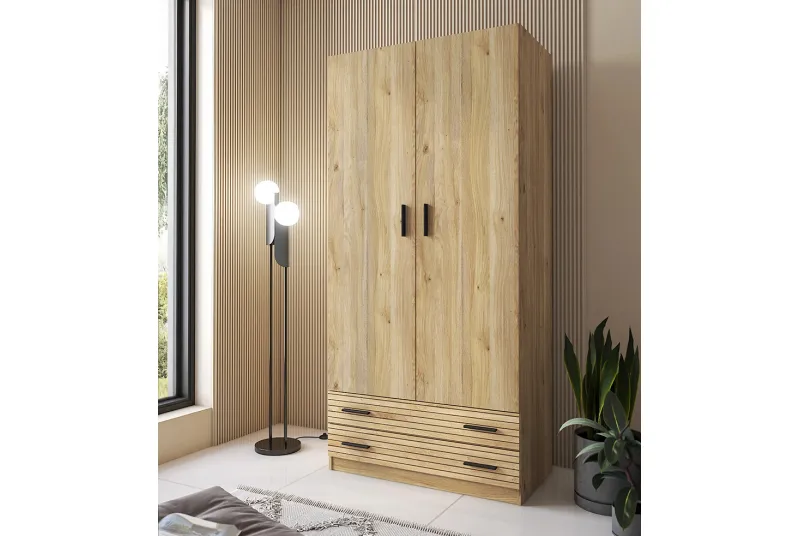 Armario de 2 Puertas y 2 Cuerpos Rapid Mavella en Color Rayas