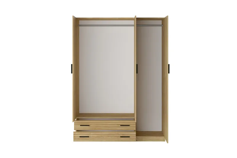 Armario de 3 Puertas y 2 Cajones Rapid Mauvela a Rayas | Dormitorio