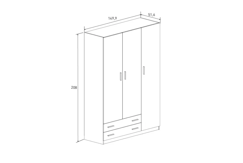 ARMARIO 3PTAS. 2C ELBA MAUVELLA-BEIG