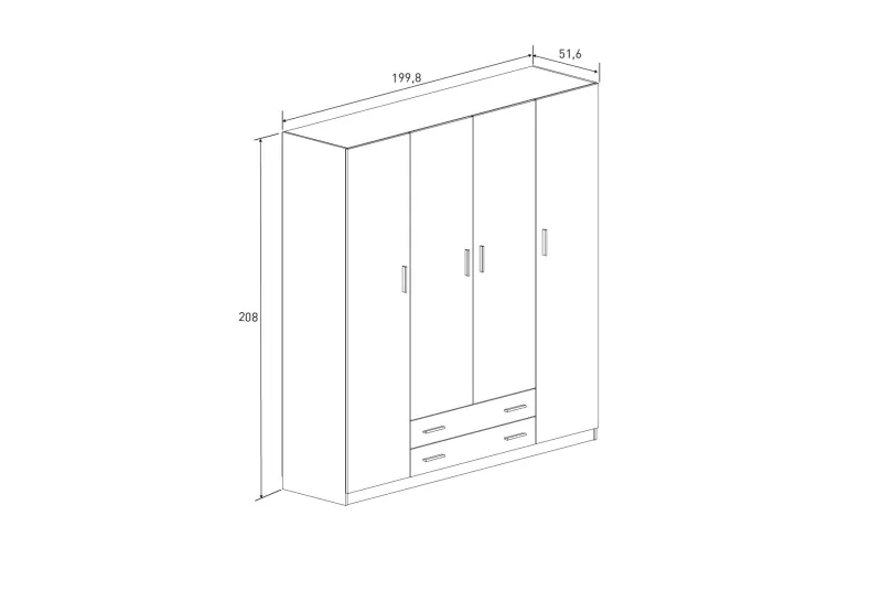 ARMARIO 4PTAS. 2C ELBA MAUVELLA-BEIG