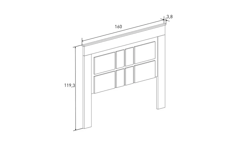 Cabecero de Cama Matrimonio 160 cm Rapid Mauvella Rayas