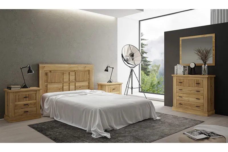 Cama Matrimonio Rapid Mauvella Rayas - Dormitorio Completo Ambiente 02