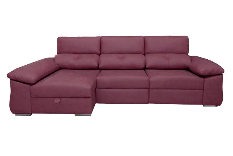 Sillón Chaise Longue con Brazo Izquierdo Tapizado en Tela Rosa Audi