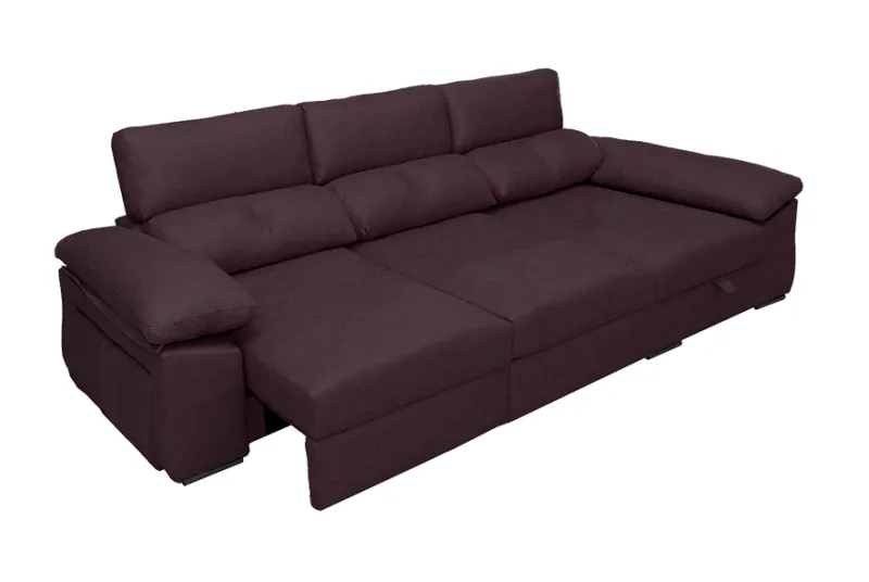 Sofá Chaise Longue con Arco Derecho en Tela Magnolia Plomo | Envío a Alicante y Toda España