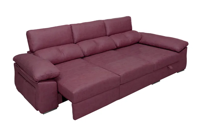 Sofá Chaise Longue con Arco Derecho en Tela Rosa | Comodidad y Estilo