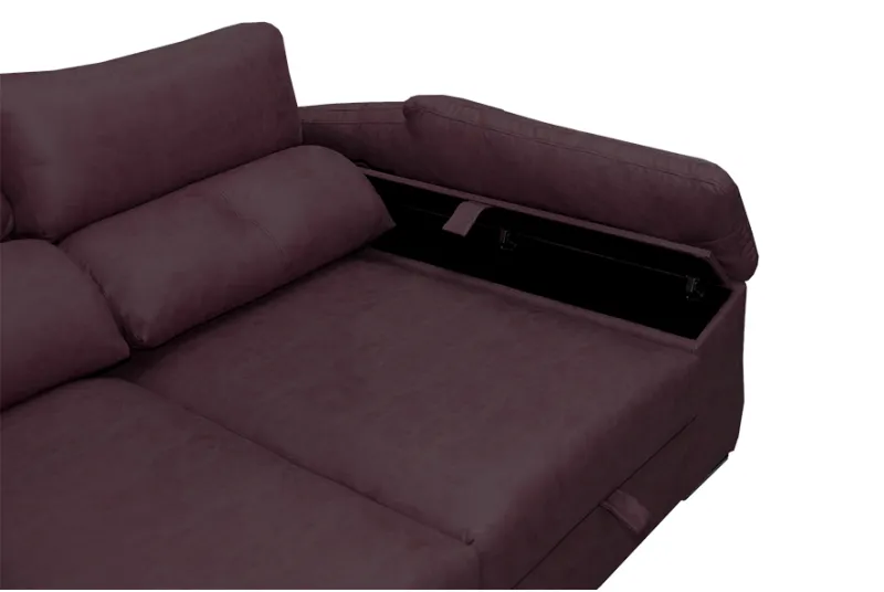 Sofá Chaise Longue con Arco Derecho en Tela Magnolia Plomo | Envío a Alicante y Toda España