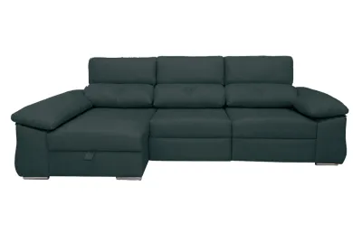 Sofá chaise longue con arco izquierdo Audi tapizado en antracita
